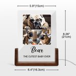 Personalized 1-5 Photos Acrylic LED Night Light with Wooden Base Name and Text Home Decor Birthday Anniversary Gift for Pet Owner