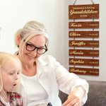 Personalised 1-18 Grandchildren Names Wooden Sign with Dates Home Decor Father's Day Mother's Day Gift for Grandparents Family