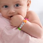 Personalisierte bunte Acryl Kreuze Perlen Armband mit Namen Taufe Geburtstag Geschenk für Kinder Christen