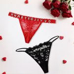 Personalisierte verführerische Frauen Unterwäsche Spitze Tanga mit Namen Bachelorette Party Valentinstag Jahrestag Geschenk für Sie