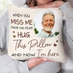 Personalized I Am Here Photo Memorial Pillow Cover Home Decor Sympathy Sentimental Commemorative Gift for Women Men