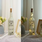 Personalized Mr Mrs Couple Rings LED Bottle Lamp with Last Name and Date Valentine's Day Wedding Engagement Gift for Couple Newlyweds