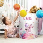 Personalisierte Aquarell Spaceman Lagerung Wäschekorb mit Namen wasserdicht Kinderzimmer Dekoration Kindertag Housewarming Geschenk für Jungen Mädchen