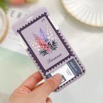 Portatarjetas con mosquetón personalizado con nombre fecha y flor de nacimiento impresión en estilo vintage accesorio para viaje regalo para mujeres