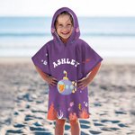 Personalisierter Tauchtier Badeponcho mit Namen Bär Hase Weiches Schnelltrocknendes Kapuzen-Strandtuch Strand Pool Geburtstag Geschenk für Kinder