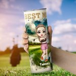 Gepersonaliseerde Cartoon Golfkarakter 20 oz Skinny Tumbler met Naam en Rietje Sport Accessoire Verjaardagscadeau voor Golfliefhebber
