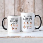 Personalisierte Diese erstaunliche Opa Avatar Gesicht Foto Keramik Kaffeebecher mit 1-12 Namen Vatertag Geburtstag Geschenk für Papa Opa Familie