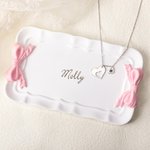 Personalized Cream Texture Pink Bows Name Gypsum Trinket Jewelry Dish Aesthetic Home Decor Bridesmaid Birthday Gift for Women Girls