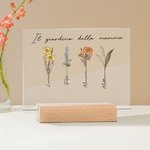 Targa acrilica personalizzata con 1-20 fiori di nascita e nomi base in legno decor per la stanza festa della mamma regalo per nonna e mamma