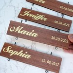 Personalised 1-18 Grandchildren Names Wooden Sign with Dates Home Decor Father's Day Mother's Day Gift for Grandparents Family