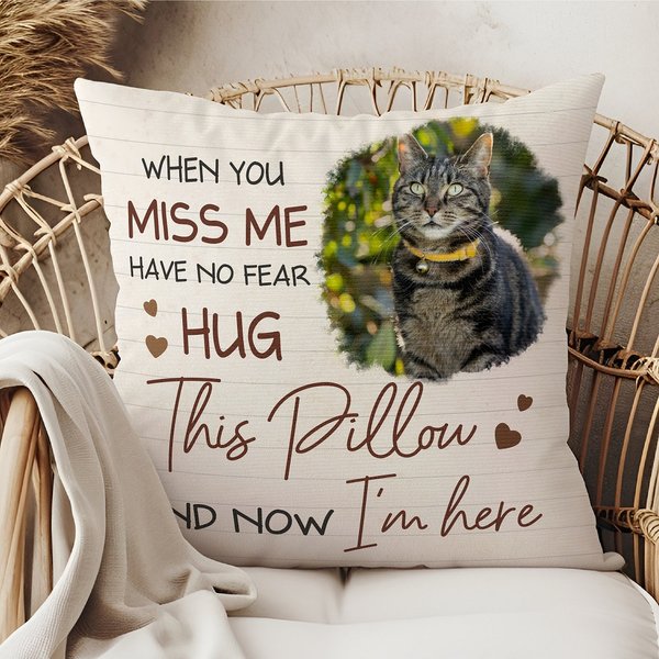 Personalized I Am Here Photo Memorial Pillow Cover Home Decor Sympathy Sentimental Commemorative Gift for Women Men