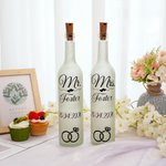Personalized Mr Mrs Couple Rings LED Bottle Lamp with Last Name and Date Valentine's Day Wedding Engagement Gift for Couple Newlyweds