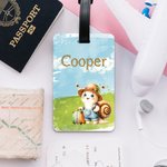 Personalisierte niedlichen Cartoon Löwe Hai Urlaub Tiere Gepäckanhänger mit Namen Reisezubehör Geburtstag Urlaub Geschenk für Kinder