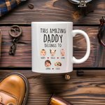 Personalisierte Diese erstaunliche Opa Avatar Gesicht Foto Keramik Kaffeebecher mit 1-12 Namen Vatertag Geburtstag Geschenk für Papa Opa Familie