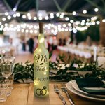 Personalized Mr Mrs Couple Rings LED Bottle Lamp with Last Name and Date Valentine's Day Wedding Engagement Gift for Couple Newlyweds