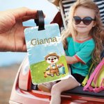 Personalisierte niedlichen Cartoon Löwe Hai Urlaub Tiere Gepäckanhänger mit Namen Reisezubehör Geburtstag Urlaub Geschenk für Kinder