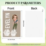 Personalisierte Cartoon Fitness Hantel Charakter Name weiche Sporthandtuch mit hängenden Clip Sport Zubehör Team Geburtstag Geschenk für Gym Lover Frauen