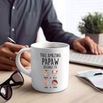 Personalisierte Diese erstaunliche Opa Avatar Gesicht Foto Keramik Kaffeebecher mit 1-12 Namen Vatertag Geburtstag Geschenk für Papa Opa Familie