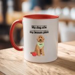 Personalized My Dog Ate My Lesson Plan 1-3 Pet Photos Ceramic Coffee Mug with Names Teacher's Day Birthday Gift for Teachers Dog Lovers