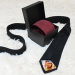 Cravate Multicolore en Coton Personnalisée avec Photo et Nom Boîte Cadeau à Choix Cadeau Anniversaire Mariage pour Mari Garçons d'Honneur