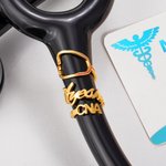 Personalisierte Namensschild Stethoskop Charme mit Job-Titel Krankenschwester Woche Anerkennung Geschenk für Arzt Krankenschwester medizinisches Personal