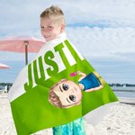 Personalized Multicolor Cartoon Character Soft Quick Dry Beach Towel with Name Travel Essential Summer Vacation Birthday Gift for Family Friends