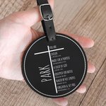 Personalized Cross You Are Chosen PU Leather Golf Bag Tag Tee Holder with Name Golf Accessory Birthday Gift for Christian Golf Player Lover