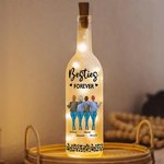 Personlig Besties Forever Leopard Print 2-4 Tecknade karaktärer LED-flasklampa med namn Bachelorette Party Födelsedagspresent för systrar Besties