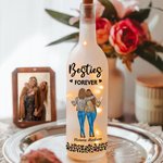 Personlig Besties Forever Leopard Print 2-4 Tecknade karaktärer LED-flasklampa med namn Bachelorette Party Födelsedagspresent för systrar Besties