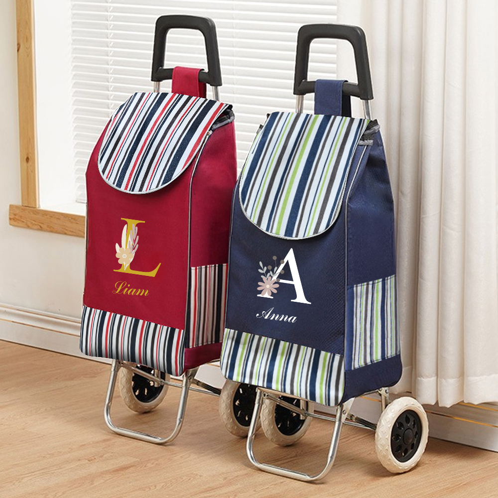 Sac de Remplacement Durable Personnalisé avec Initiale et Nom Accessoire Pratique pour Courses ou Camping Cadeau pour la Famille