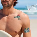 Personalized Waterproof State Feature Map Tattoo Stickers with Texts Holiday Birthday Gift for Friend Family  Tattoo Lovers