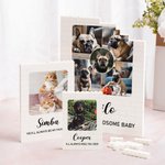 Personalisierte 1-5 Haustier Fotos Building Block Puzzles mit Namen Home Decor Keepsake Geburtstagsgeschenk für Tierliebhaber
