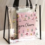 Borsa tote trasparente personalizzato con nome energia e ottimismo impermeabile regalo di compleanno per insegnanti famiglia e amico