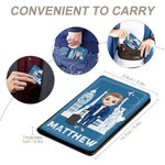 Personalized Multicolor Cartoon Character Leather Passport Holder with Name Travel Accessories Birthday Gift for Travel Lover