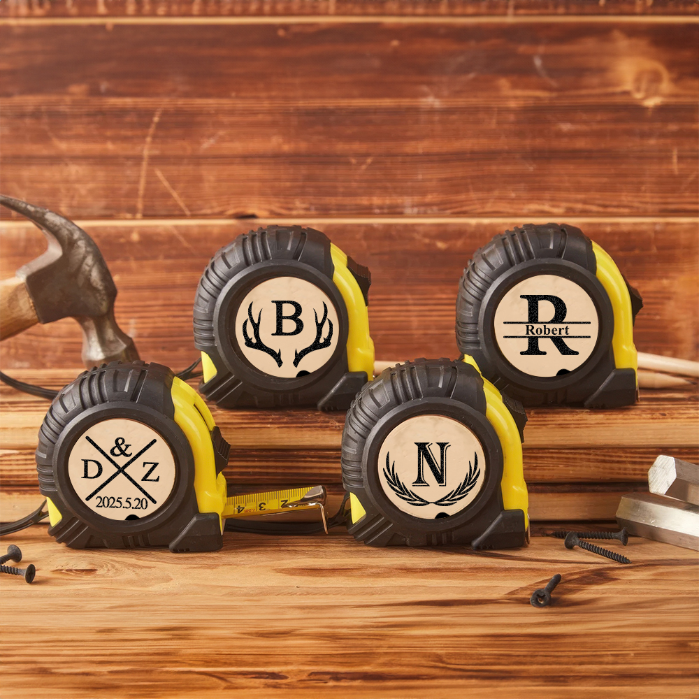 Ruban à mesurer monogramme personnalisé Règle avec bracelet Accessoires de mesure Cadeau de fête des pères Cadeau d'anniversaire pour les architectes Artisans Travailleurs
