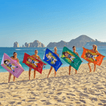 Henkilökohtainen Cartoon Baseball Tennis Character Quick Dry Ylimitoitettu rantapyyhe, jossa on nimi ja alkukirjaimet Kesäloma-allasjuhlalahja urheilun ystäville