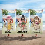 Serviette de Plage Personnalisée avec Personnage de Dessin Animé et Nom Accessoire Séchage Rapide Cadeau Anniversaire Vacances d'Été pour Famille Amis