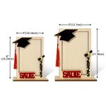 Personalised Tassel Bachelor Hat Wooden Photo Frame with Name and Base Desk Decorarion Class of 2025 Graduation Gift for Graduates