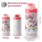 Borraccia personalizzata con nome funzione isolante con cannuccia in silicone e manico regalo di Natale o compleanno per bambine