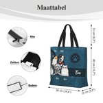 Gepersonaliseerde Retro Patroon Cartoon 1-6 Honden Katten Pootafdruk Grote Tas met Naam Verjaardagscadeau voor Huisdierliefhebbers