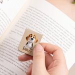 Personalized 3D Cartoon Dog Magnetic Leather Bookmark Clip with Name Reading Accessories Birthday Gift for Family Friends Pet Lovers
