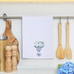 Personalisierte Hortensie Chinesisch-Stil blau und weiß Porzellan Waffel Geschirrtuch mit Text Hochzeit Braut Dusche Geschenk für sie