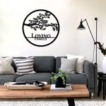 Personalised Family Tree of Life Metal Sign with 1-17 Names and Texts Wall Art Home Decor Father's Day Mother's Day Thanksgiving Gift for Grandparent