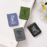 Segnalibro magnetico in pelle personalizzato con nome e fiore di nascita adatto per letture e cancelleria regalo di compleanno per amanti dei libri