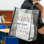 Borsa tote trasparente personalizzato con nome energia e ottimismo impermeabile regalo di compleanno per insegnanti famiglia e amico