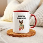 Personalized My Dog Ate My Lesson Plan 1-3 Pet Photos Ceramic Coffee Mug with Names Teacher's Day Birthday Gift for Teachers Dog Lovers