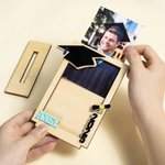 Personalised Tassel Bachelor Hat Wooden Photo Frame with Name and Base Desk Decorarion Class of 2025 Graduation Gift for Graduates