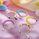 Braccialetto di perline personalizzato multicolore con ciondolo del coniglio dell'equipaggio del cugino con testi di famiglia Gioielli Festa Anniversario Regalo di compleanno per bambini Cugini