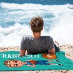 Asciugamano da spiaggia personalizzato in microfibra ad asciugatura rapida con nome e numero regalo per feste in piscina e spiaggia per uomini