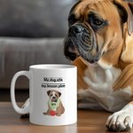 Personalized My Dog Ate My Lesson Plan 1-3 Pet Photos Ceramic Coffee Mug with Names Teacher's Day Birthday Gift for Teachers Dog Lovers